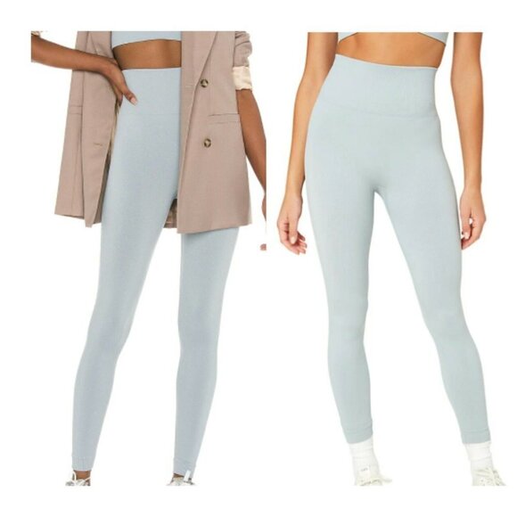 WeWoreWhat Pants - NWT WeWoreWhat Women's Ribbed Seamless Leggings Stretch Pearl Blue Active XL